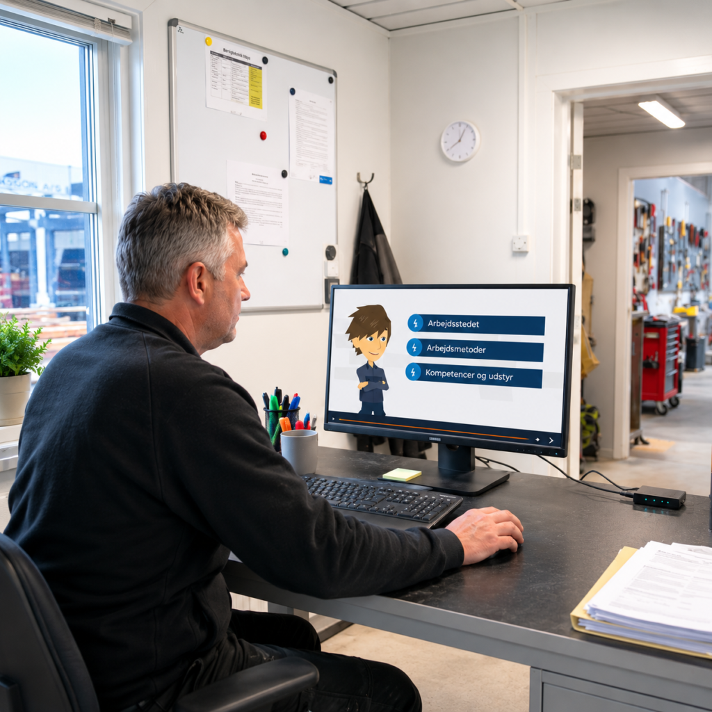 Kursister fordybet i e-learning